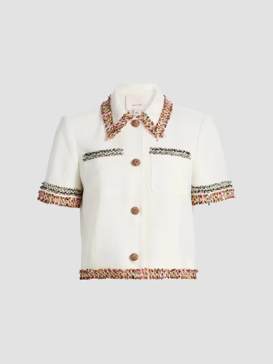 Lia Fringe-Trim Tailored Jacket by Cinq  Sept