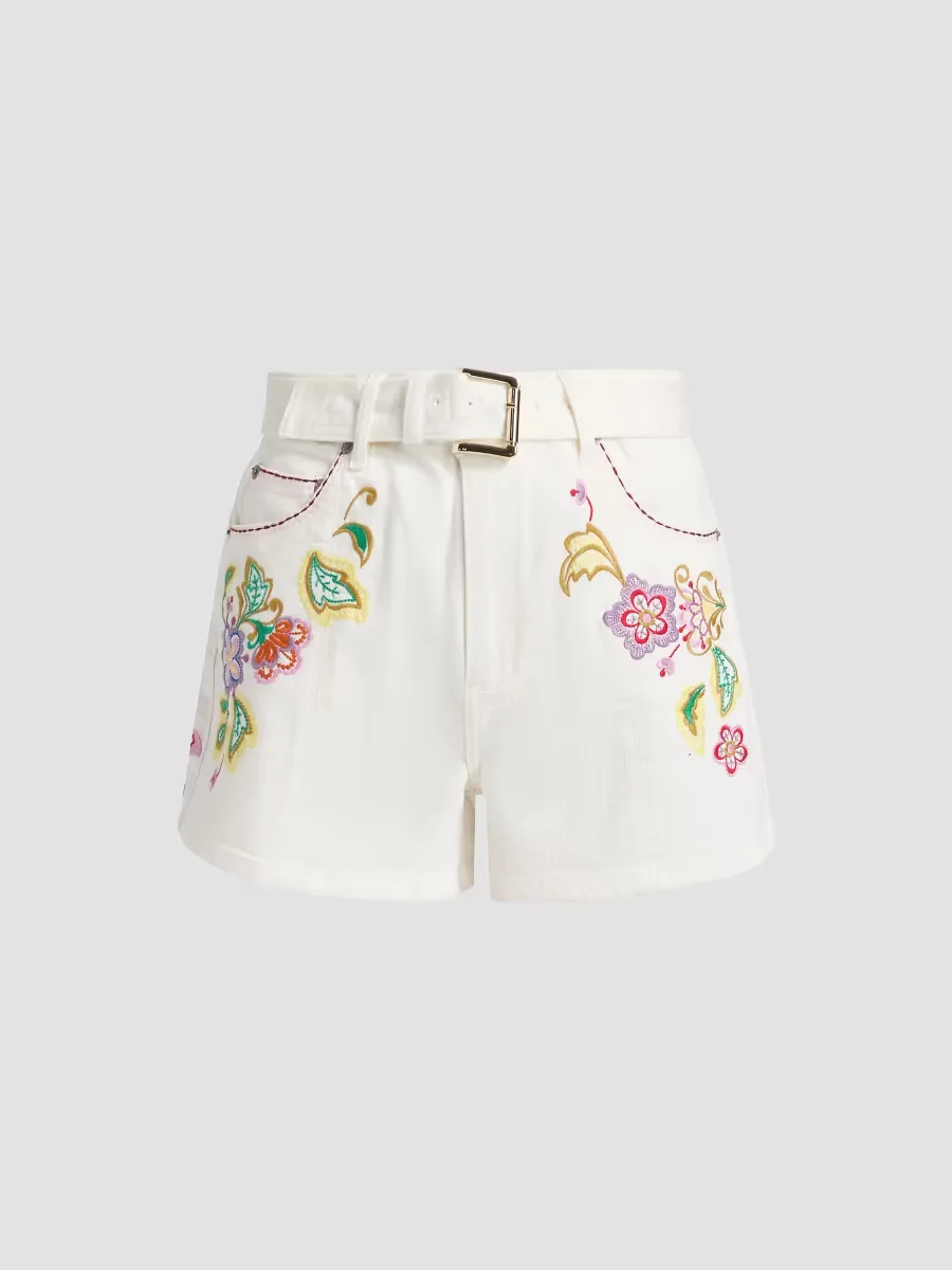 Jardin Boheme Belted Ceil Shorts by Cinq  Sept