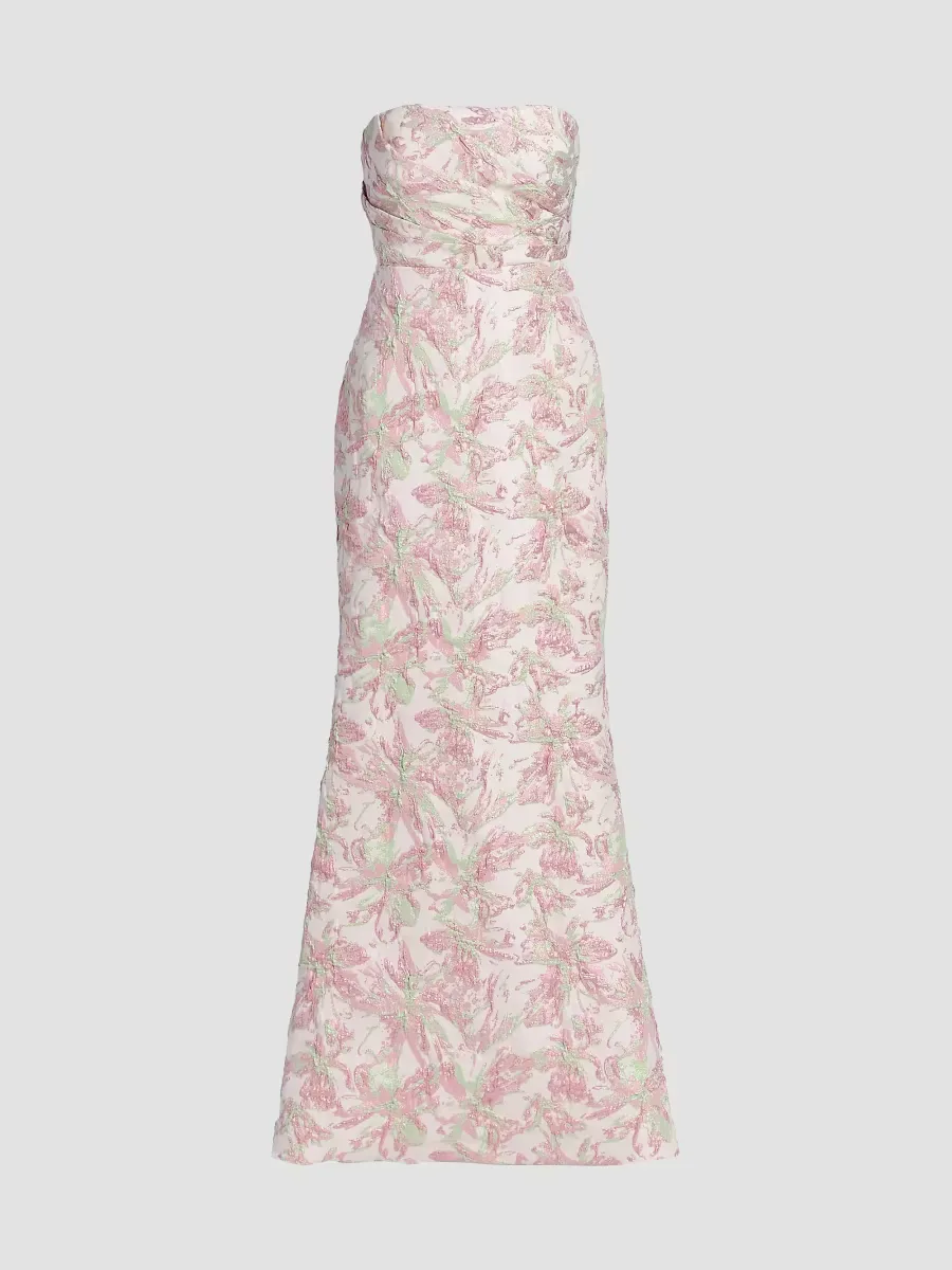 Floral Jacquard Gown by Badgley Mischka