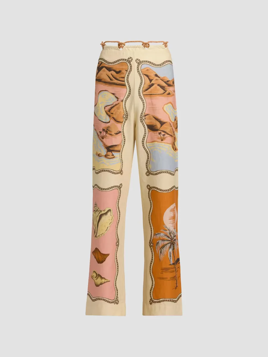 Rio Souvenir Scarves Rope Detail Pants by FARM Rio