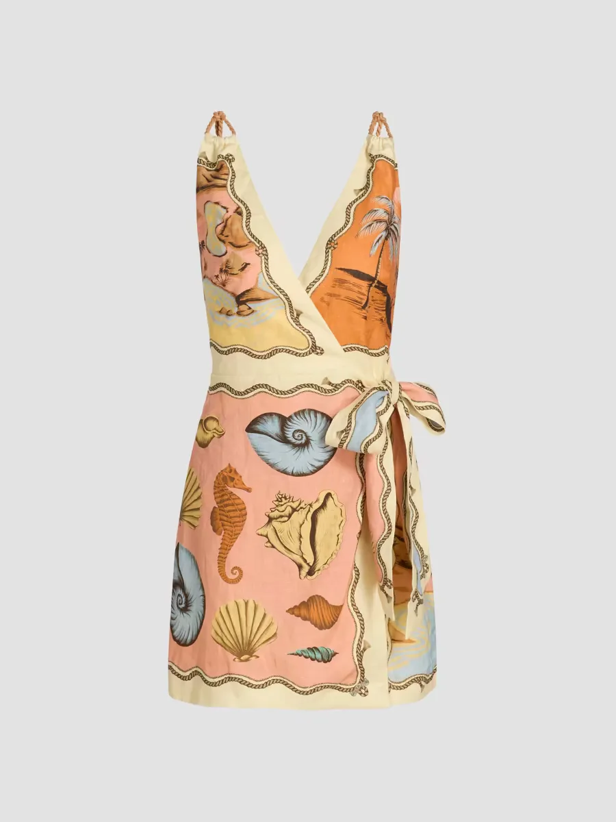 Rio Souvenir Scarves Rope Straps Mini Dress by FARM Rio