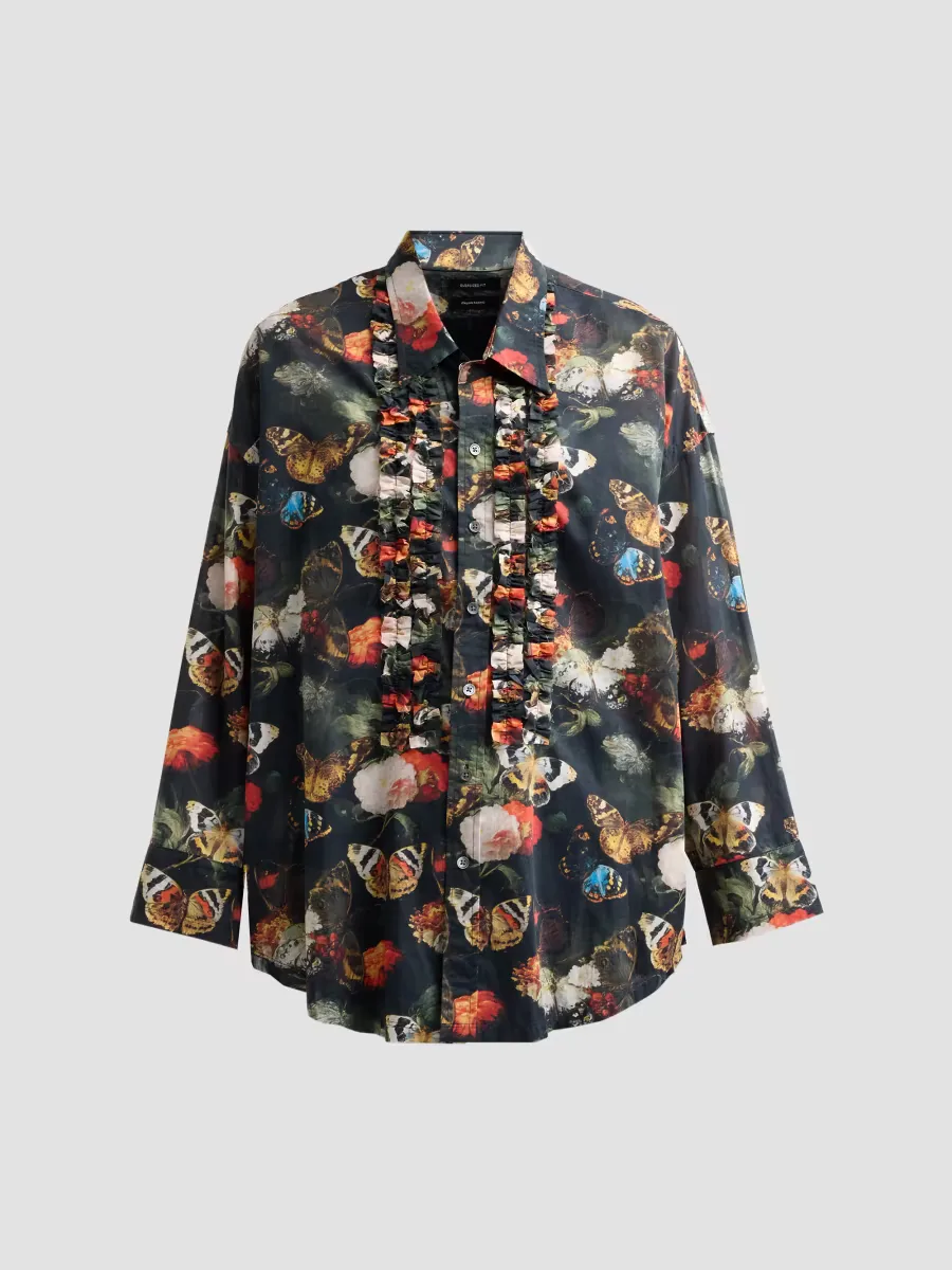 Cotton Ruffle Shirt