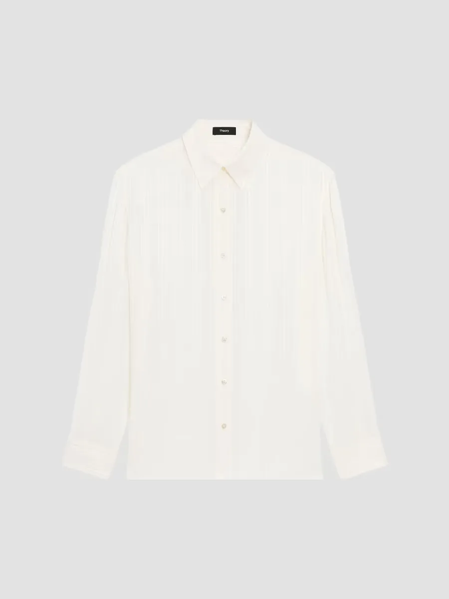 Classic Striped Button-Front Shirt by Theory