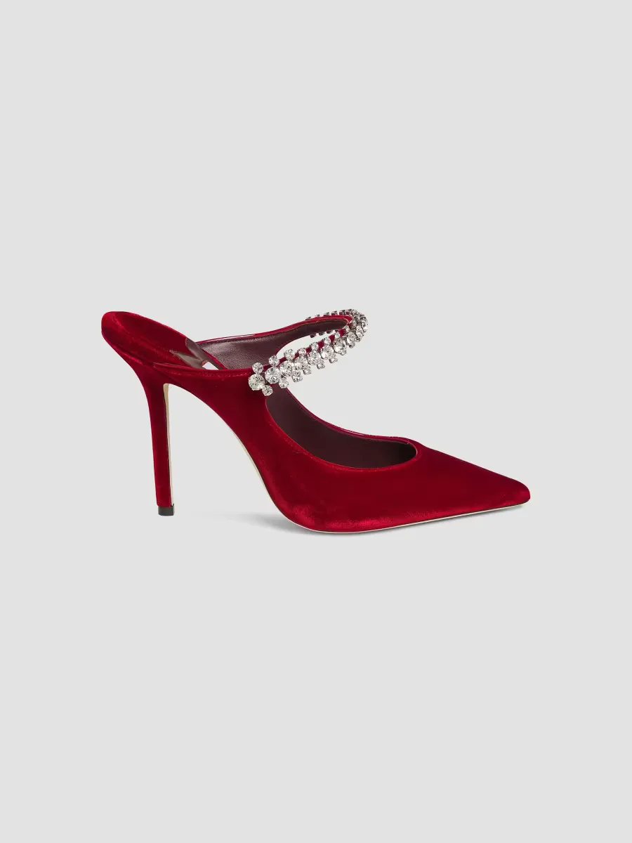 Bing 100MM Crystal-Embellished Velvet Mules by Jimmy Choo