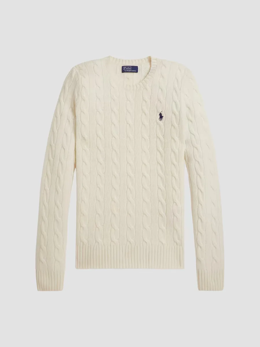 Cable-Knit Wool-Cashmere Crewneck Sweater