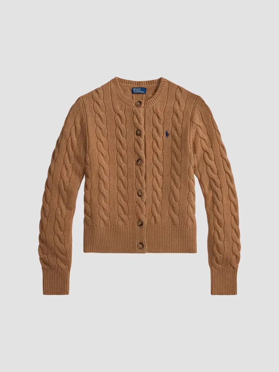 Cable-Knit Wool-Cashmere Cardigan