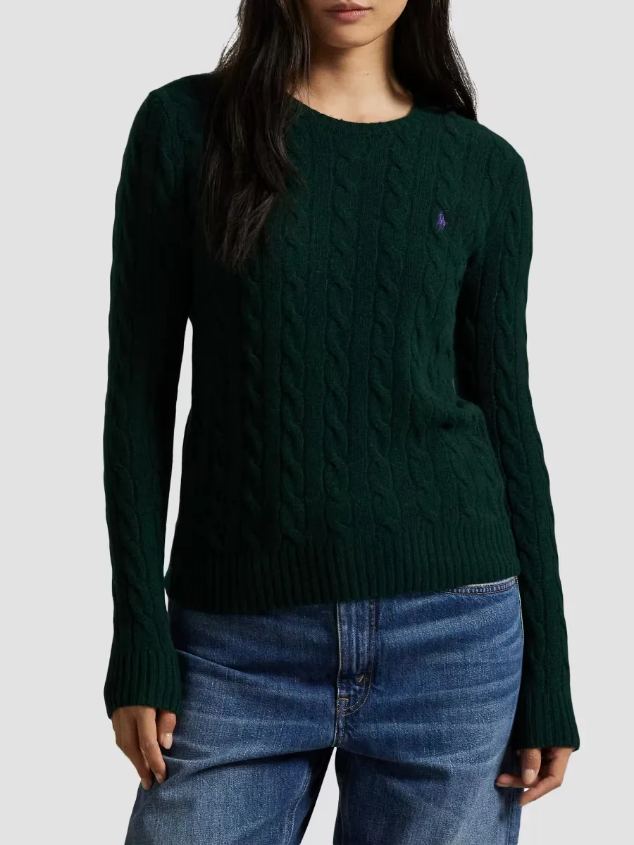 Cable-Knit Wool-Cashmere Crewneck Sweater by Polo Ralph Lauren