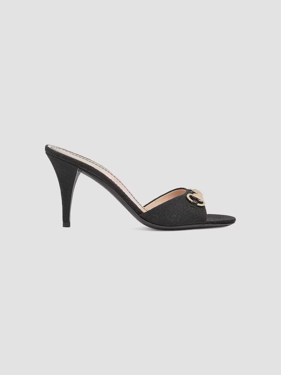 Erin 85MM GG Canvas Horsebit Sandals