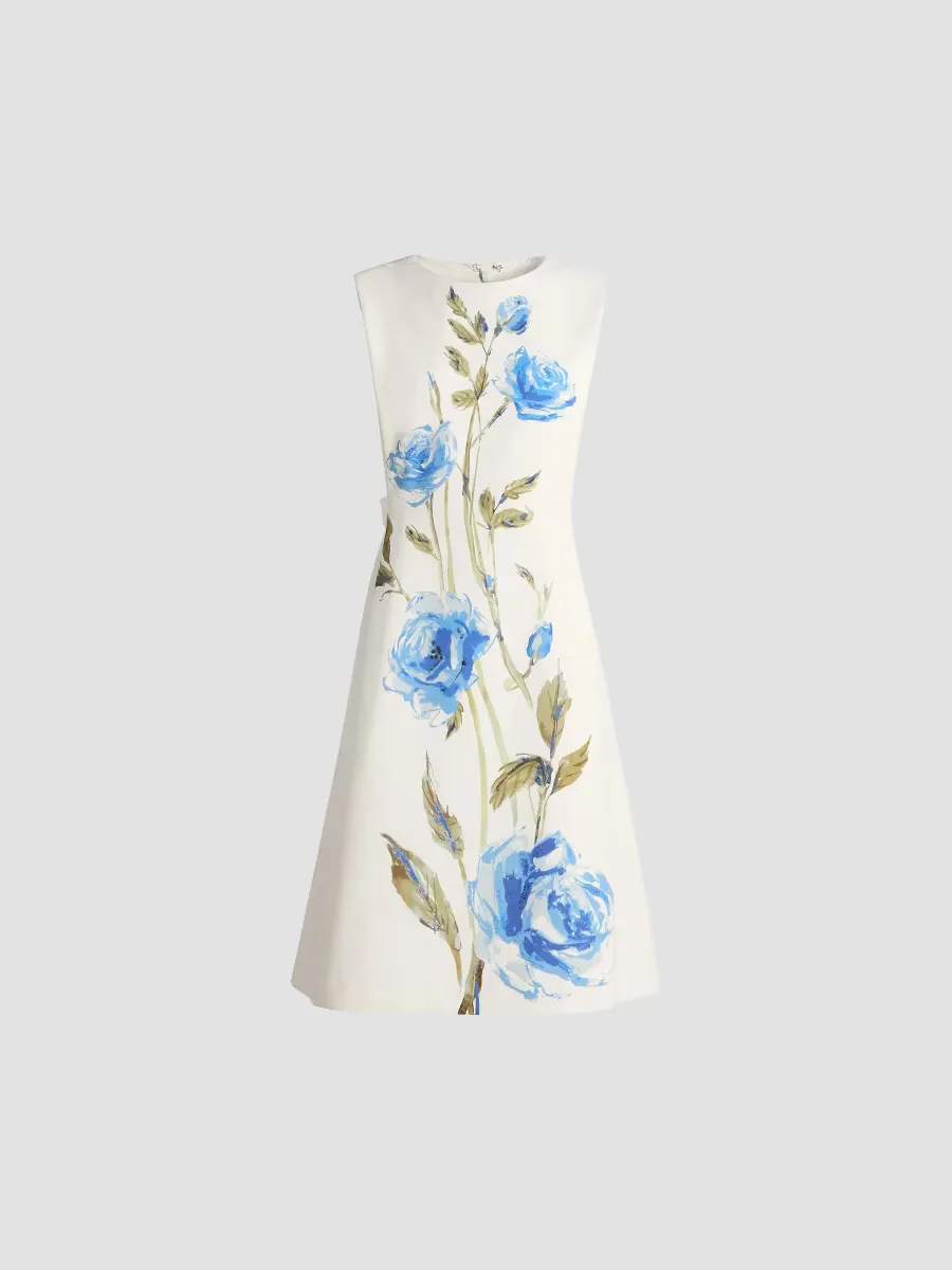 Teri Jon by Rickie Freeman Crepe Flower Print Minidress by Teri Jon