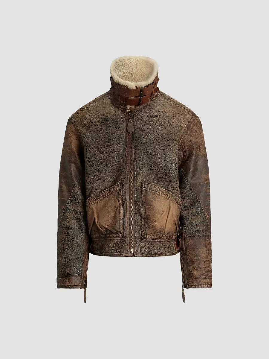 Shearling-Lined Bomber Jacket