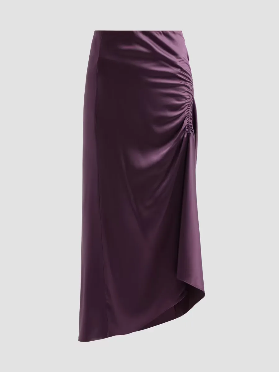 Felecia Silk-Blend Draped Midi Skirt by Veronica Beard