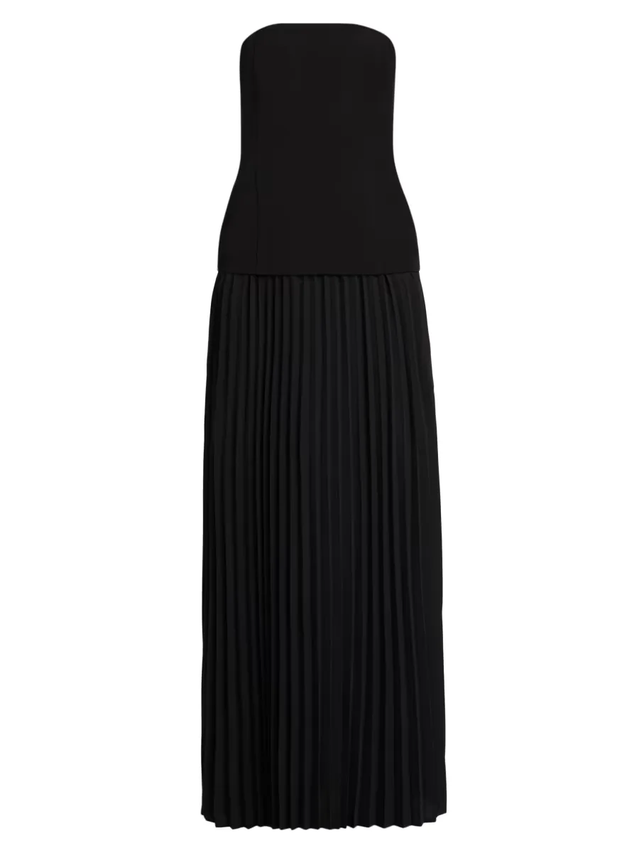 Cody Crepe Strapless Pleated Maxi Dress by Generation Love