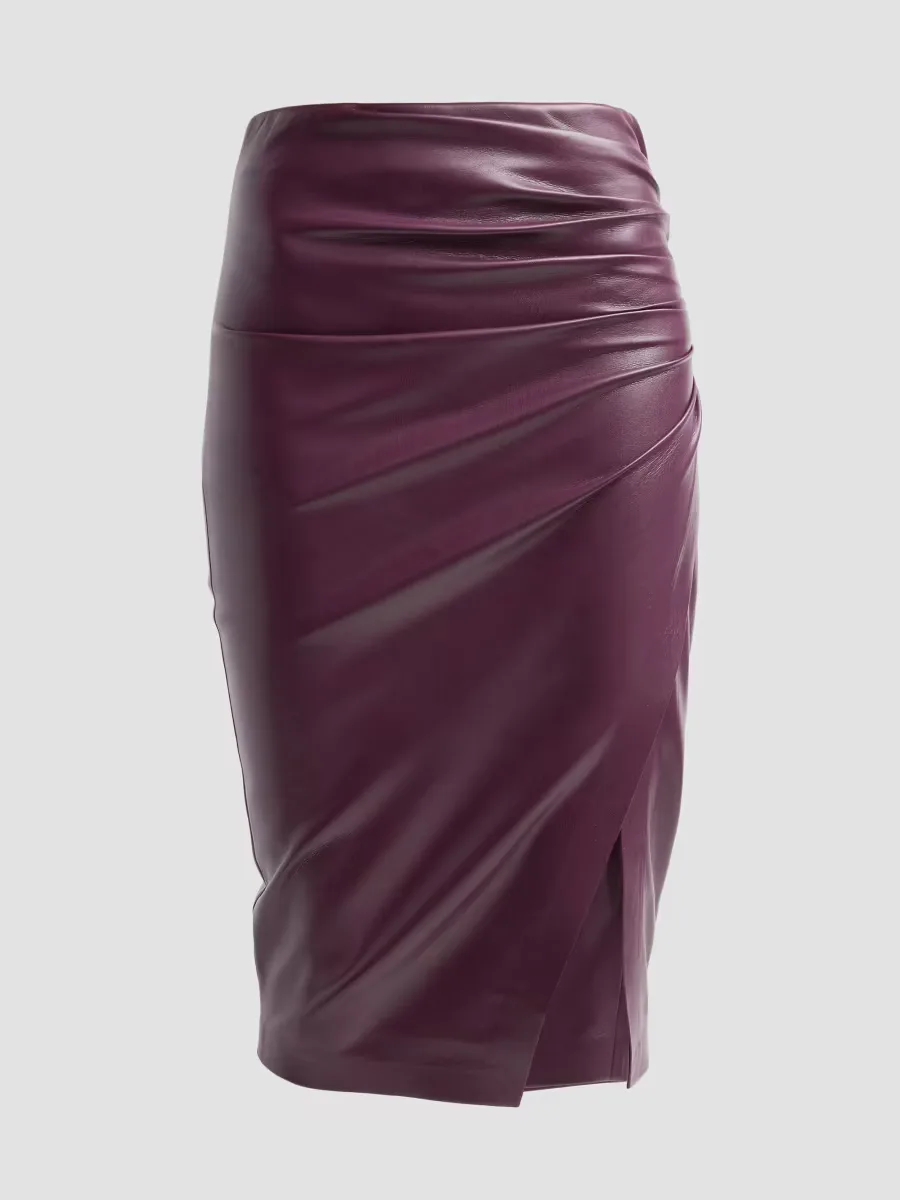 Gina Vegan Leather Midi Skirt by Generation Love