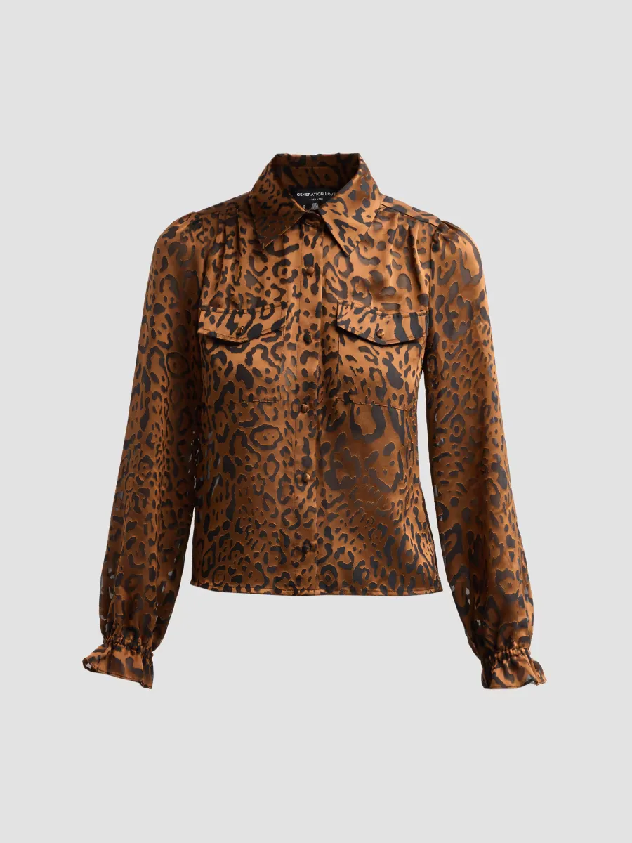 Priya Leopard Burnout Blouse by Generation Love