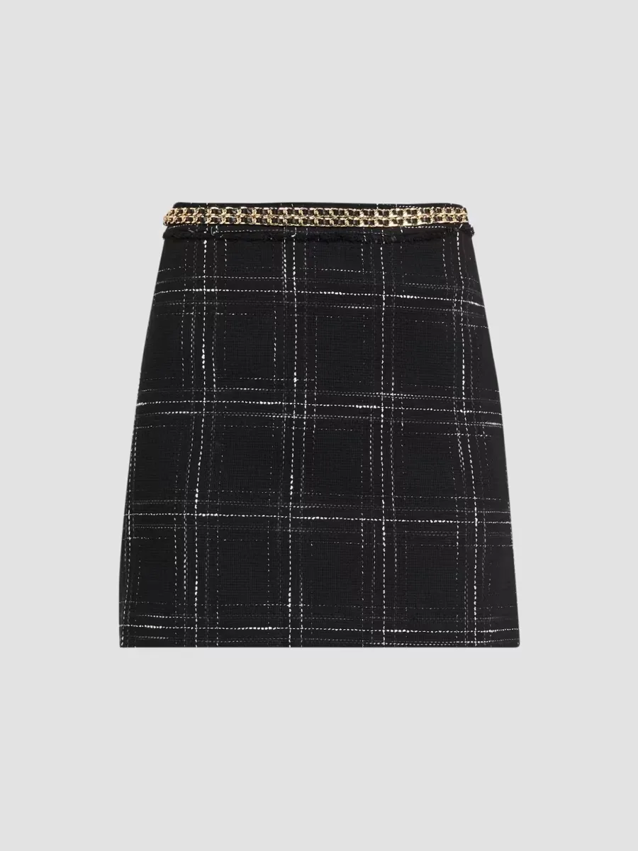 Stella Windowpane Tweed Mini Skirt