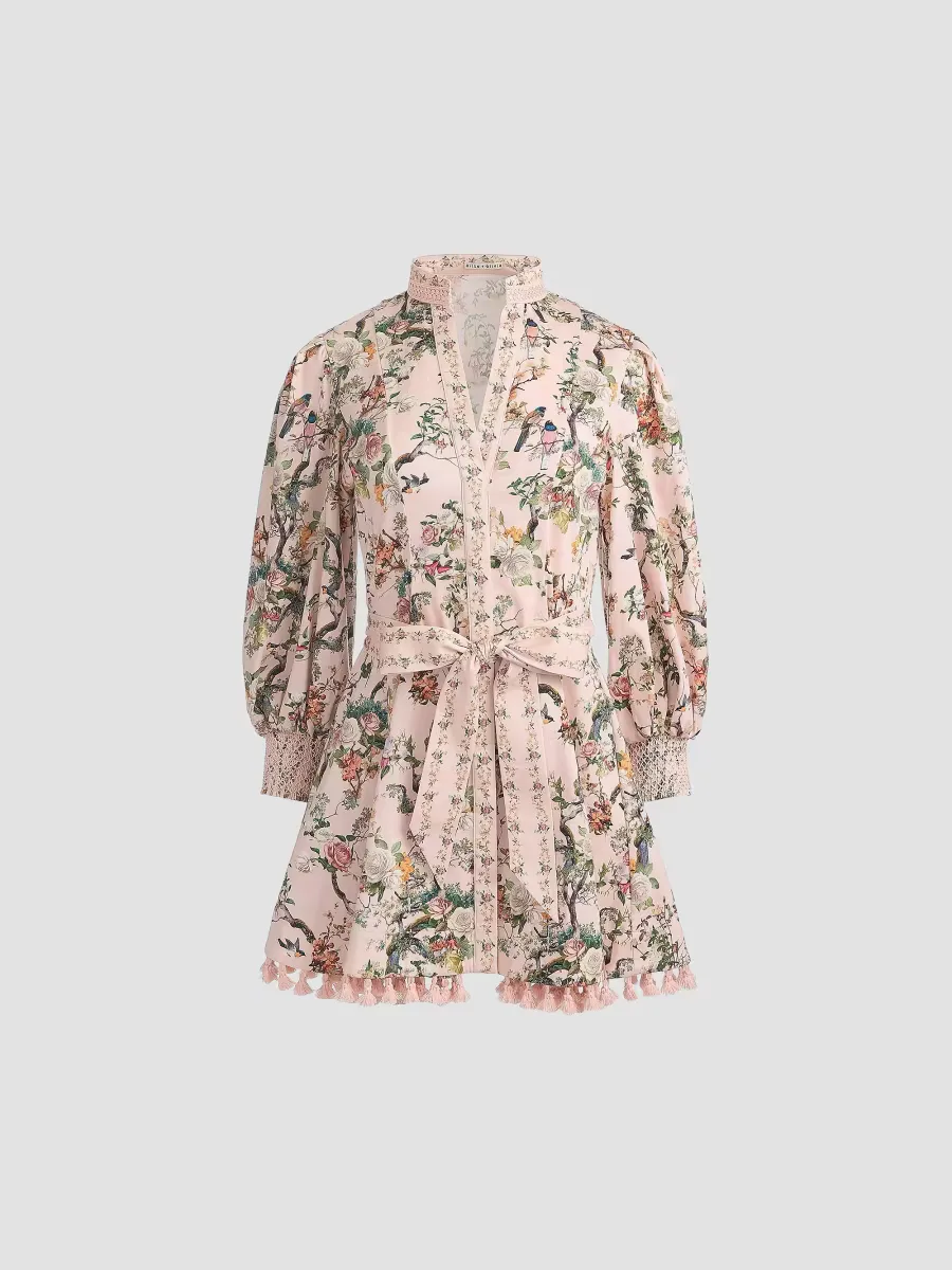 Lucy Stretch-Cotton Tie-Waist Minidress by Alice + Olivia