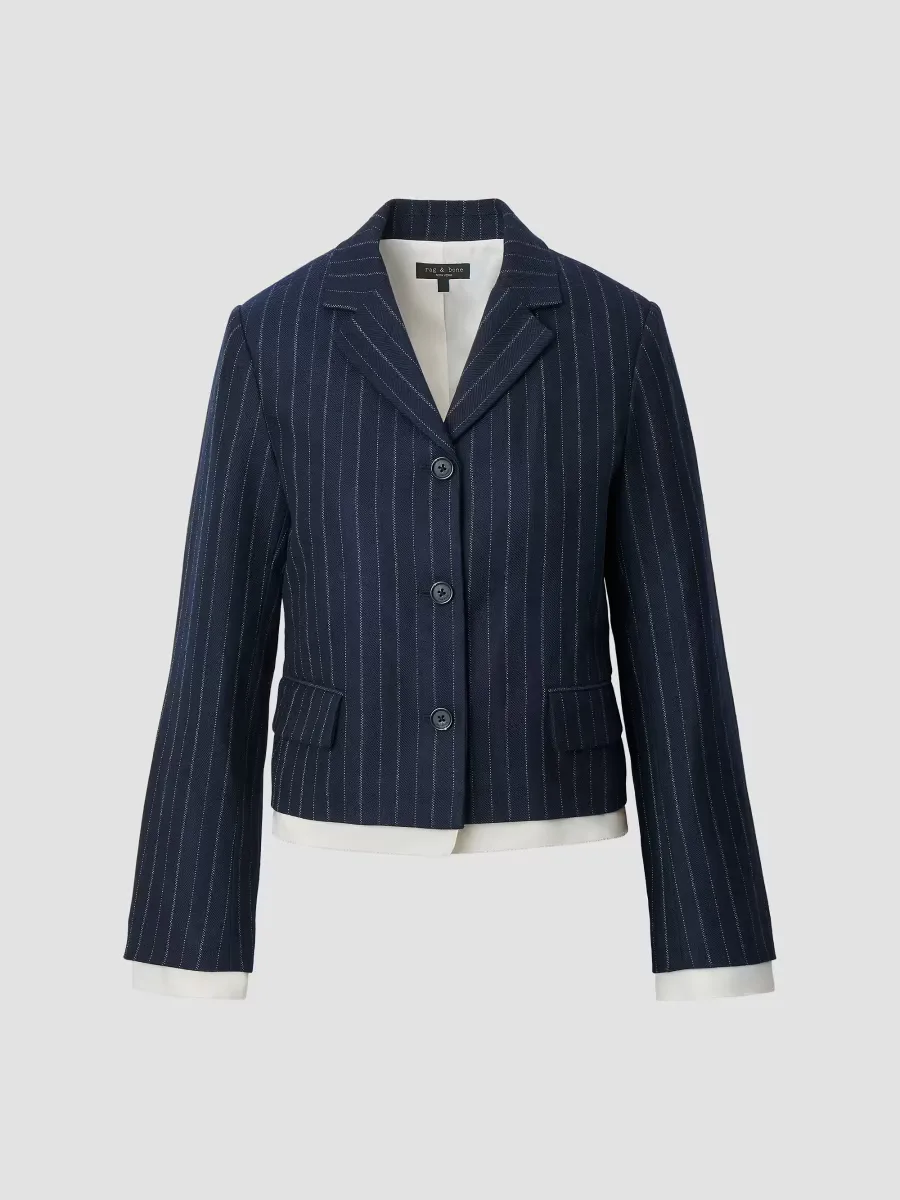 Lawrence Pinstripe Crop Blazer by rag & bone