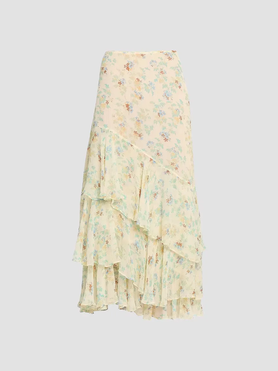 Meadow Silk Midi Skirt by Ulla Johnson