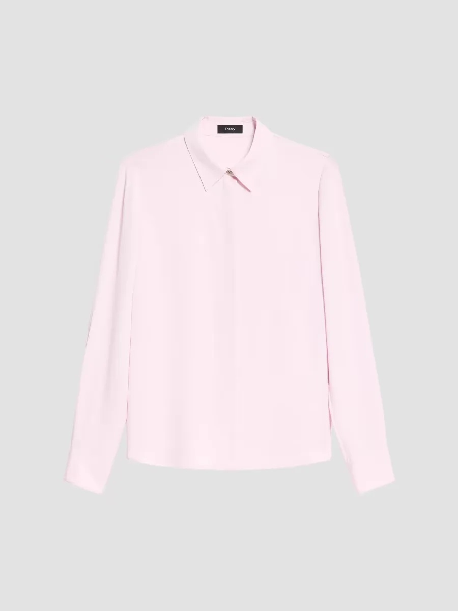 Classic Fitted Silk Shirt by Theory