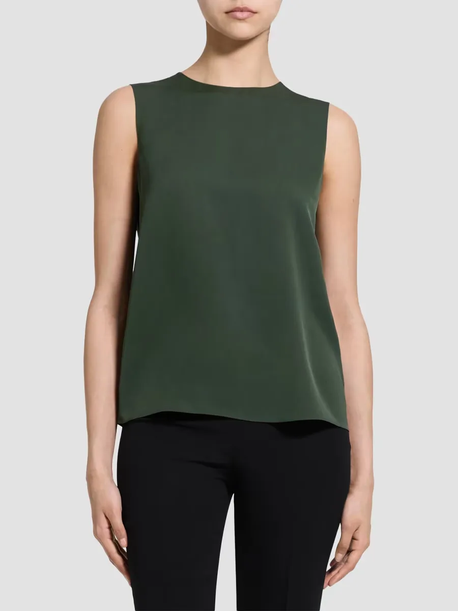 Sleeveless Silk Top