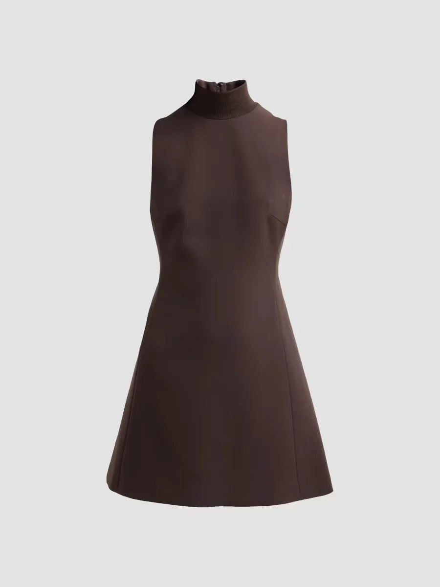 Turtleneck Sleeveless Mini Dress by Theory