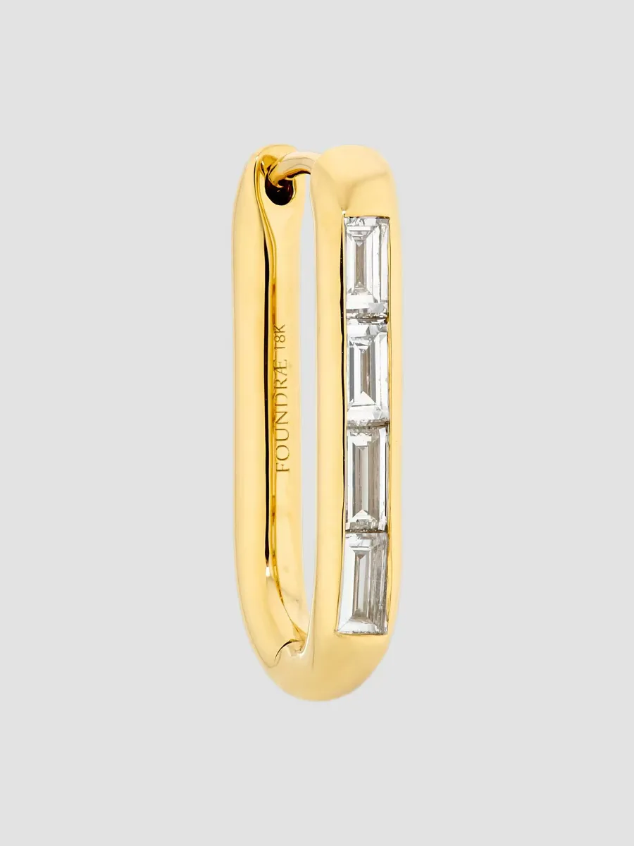 18K Yellow Gold & 0.30 TCW Diamond Single Oval Link Earring by Foundrae