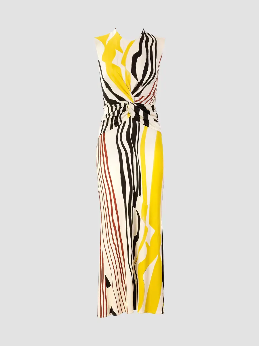 Luna Striped Twisted Maxi Dress by Silvia Tcherassi