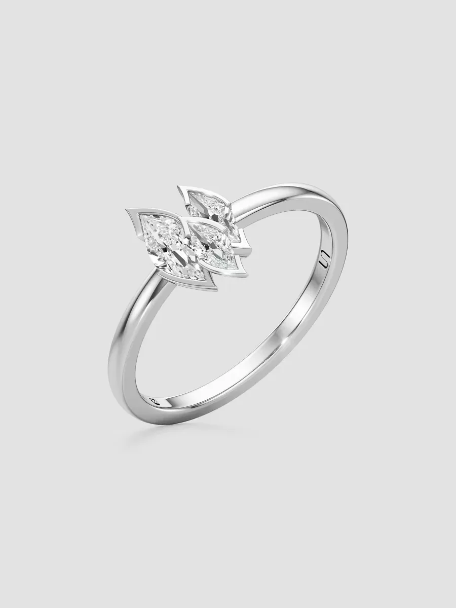 Flame 18K White Gold & 0.49 TCW Lab-Grown Diamond Small Ring