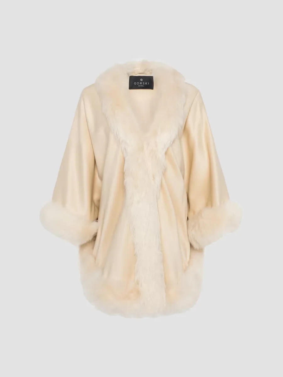 Select Cashmere Capelet with Merinillo Shearling Lamb Trim