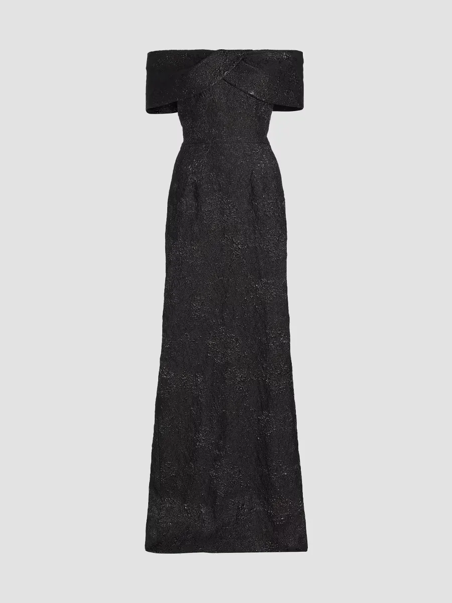 Teri Jon by Rickie Freeman Jacquard Column Gown