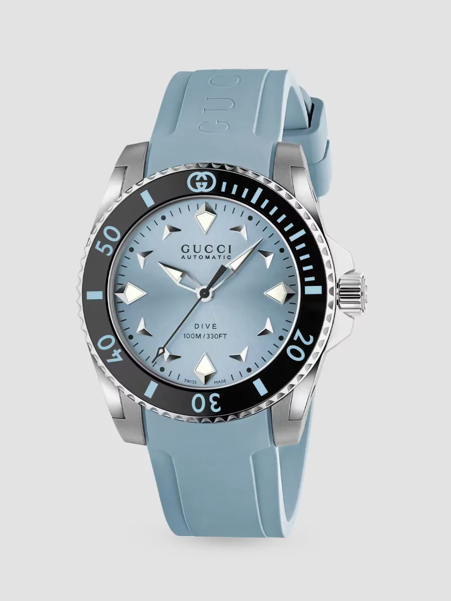 Gucci Dive Stainless Steel & Rubber Strap Watch 36MM by Gucci