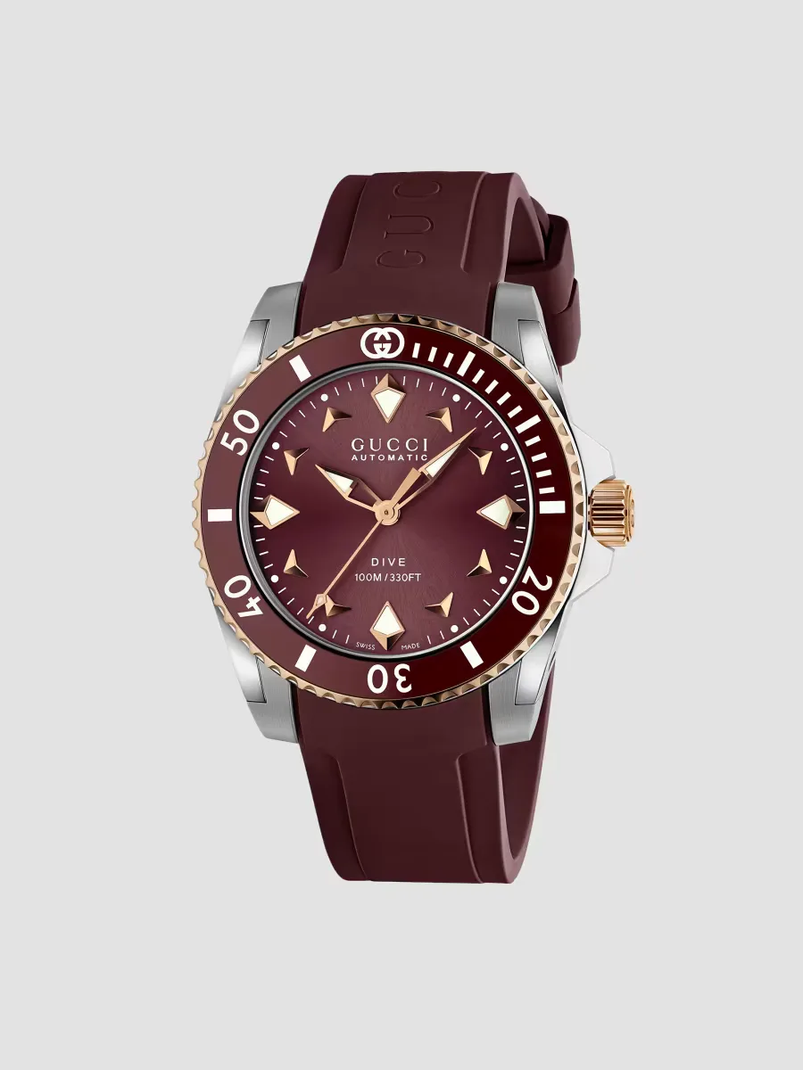 Gucci Dive Stainless Steel & Rubber Strap Watch 36MM by Gucci