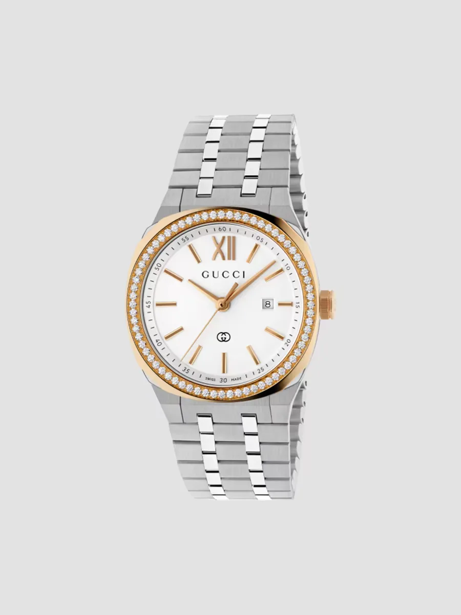 Gucci 25H Two-Tone Stainless Steel & 0.44 TCW Diamond Bracelet Watch 36MM by Gucci
