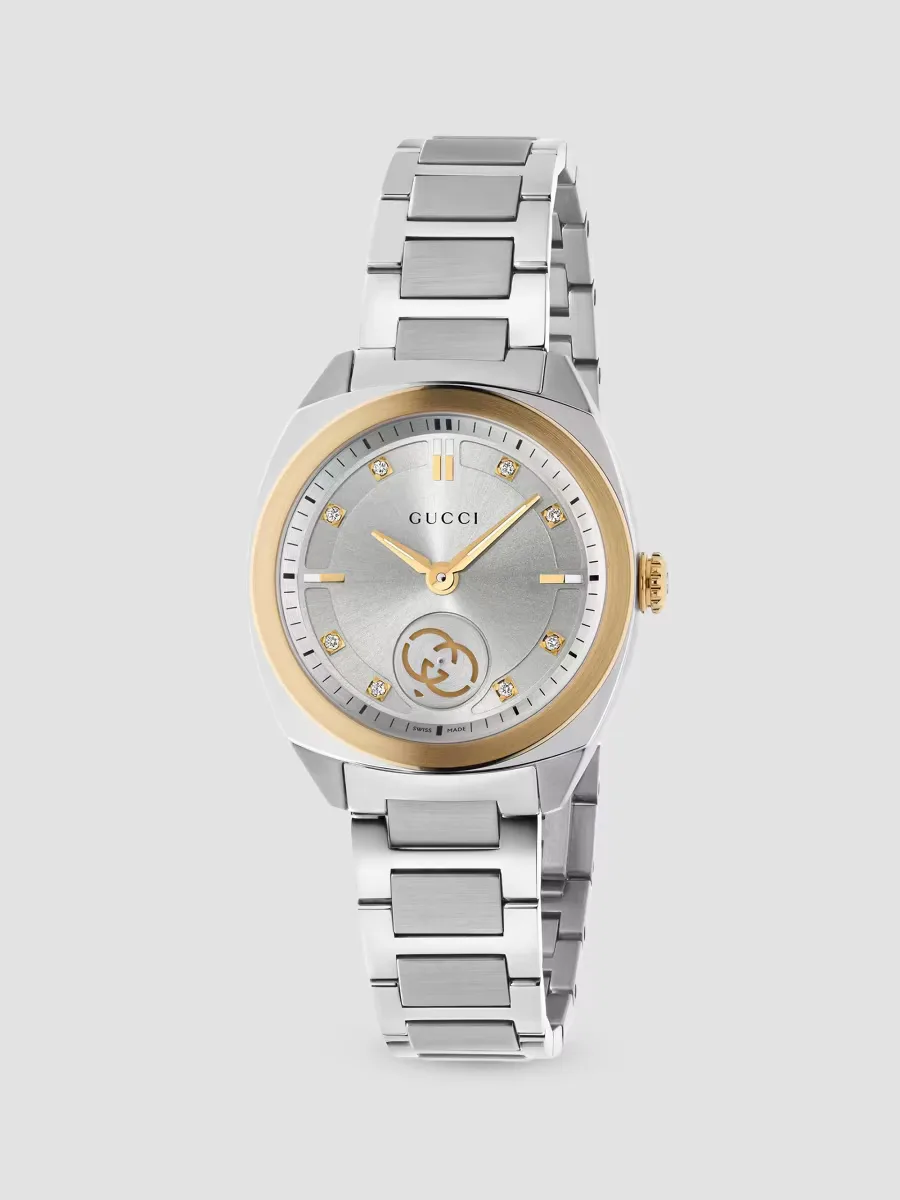 Gucci Interlocking Two-Tone Stainless Steel & 0.04 TCW Diamond Bracelet Watch 29MM by Gucci