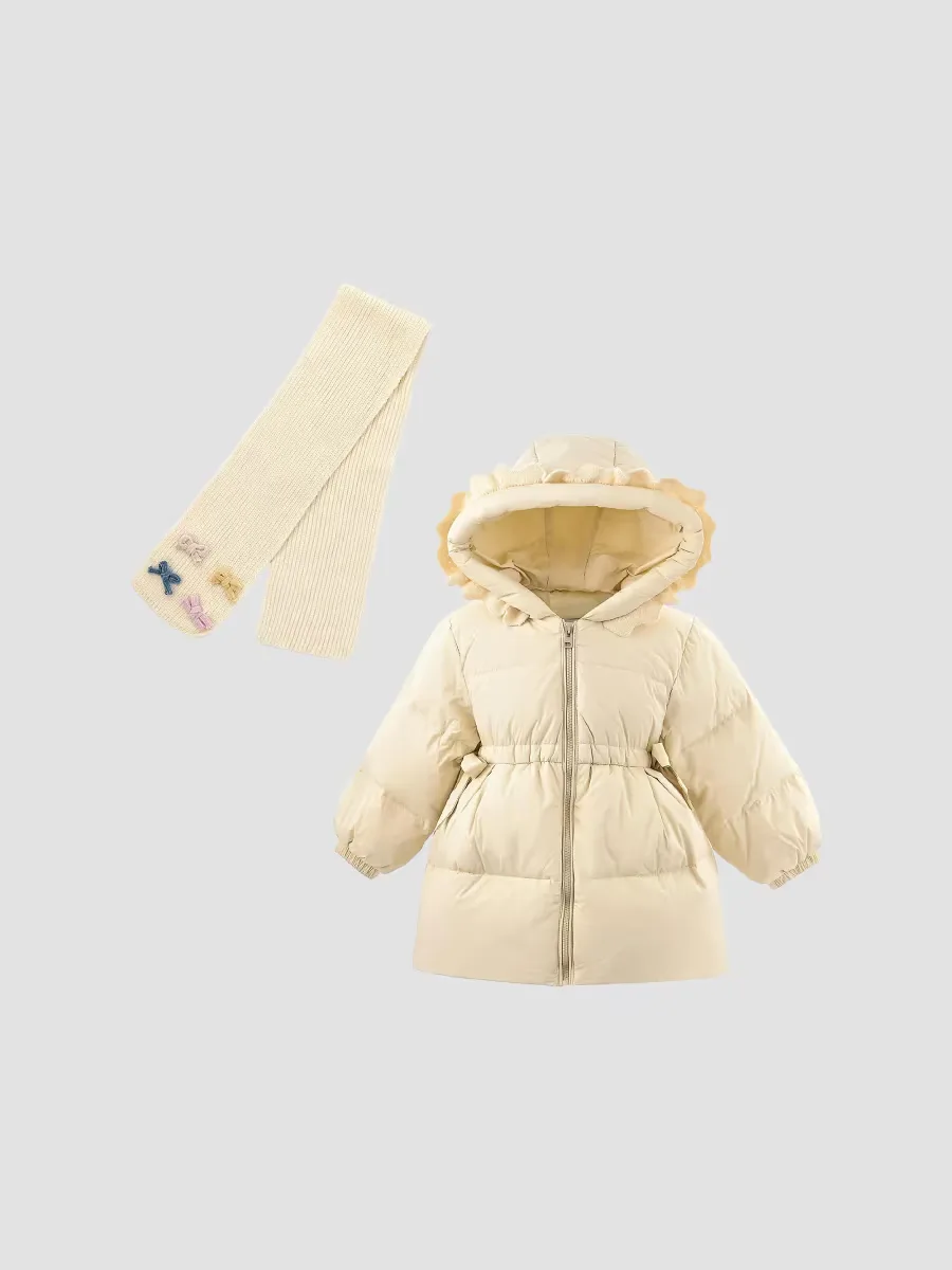 Ruffle-Hood Coat with Matching Scarf by Mimi Tutu