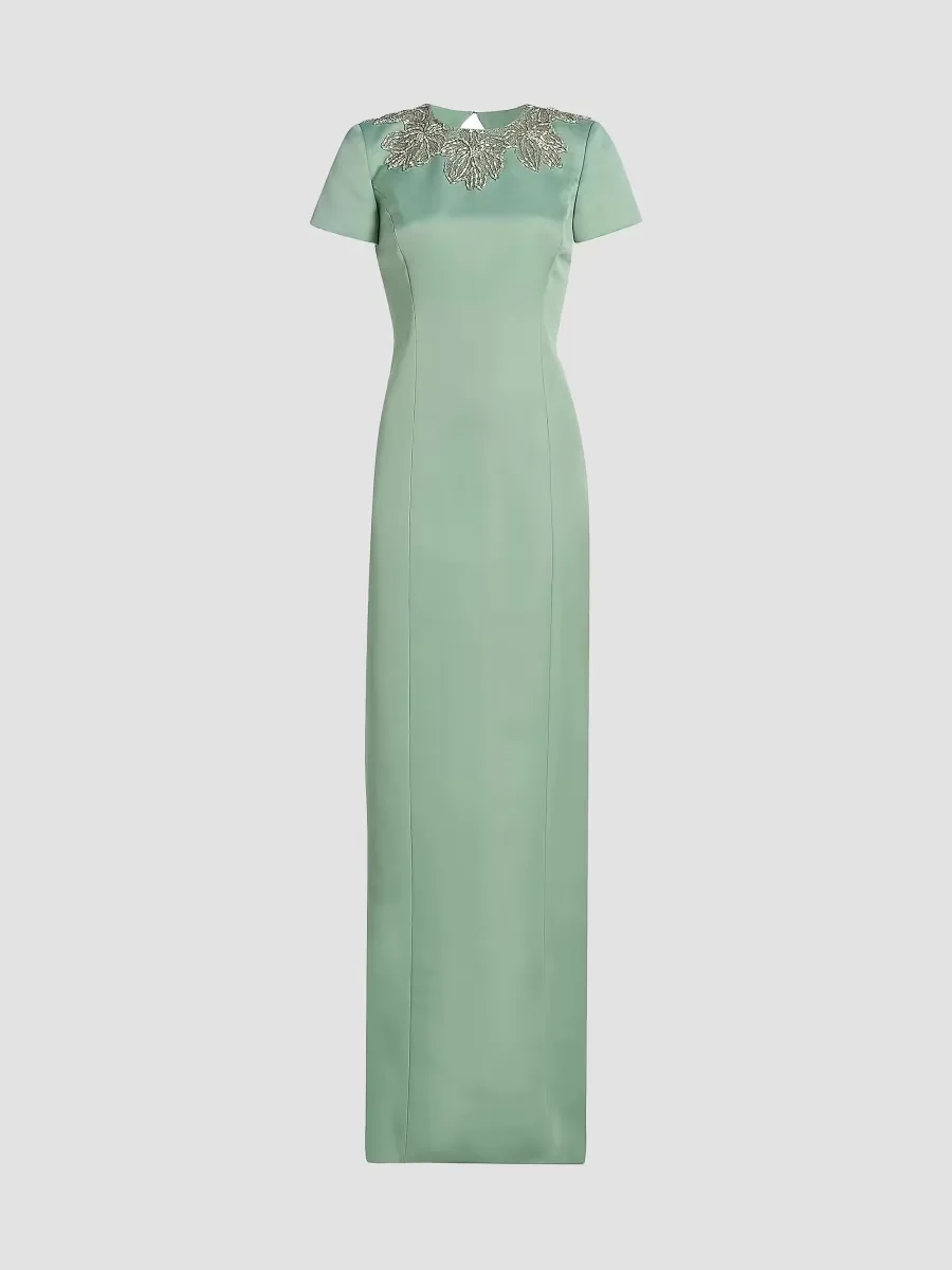 Sorelia Floral-Beaded Gown