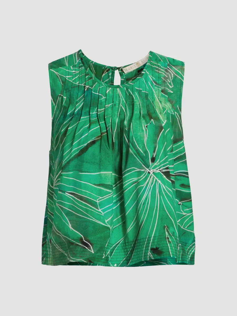 Letta Botanical Print Sleeveless Top by Marie Oliver