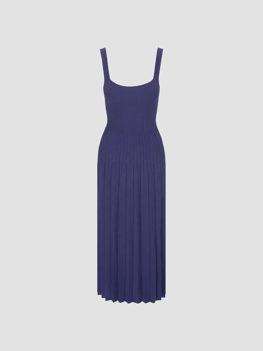 Ellison Knit Pleated Midi-Dress