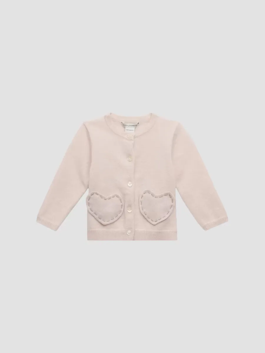 Heart-Patch Cashmere Cardigan by Sofia Cashmere