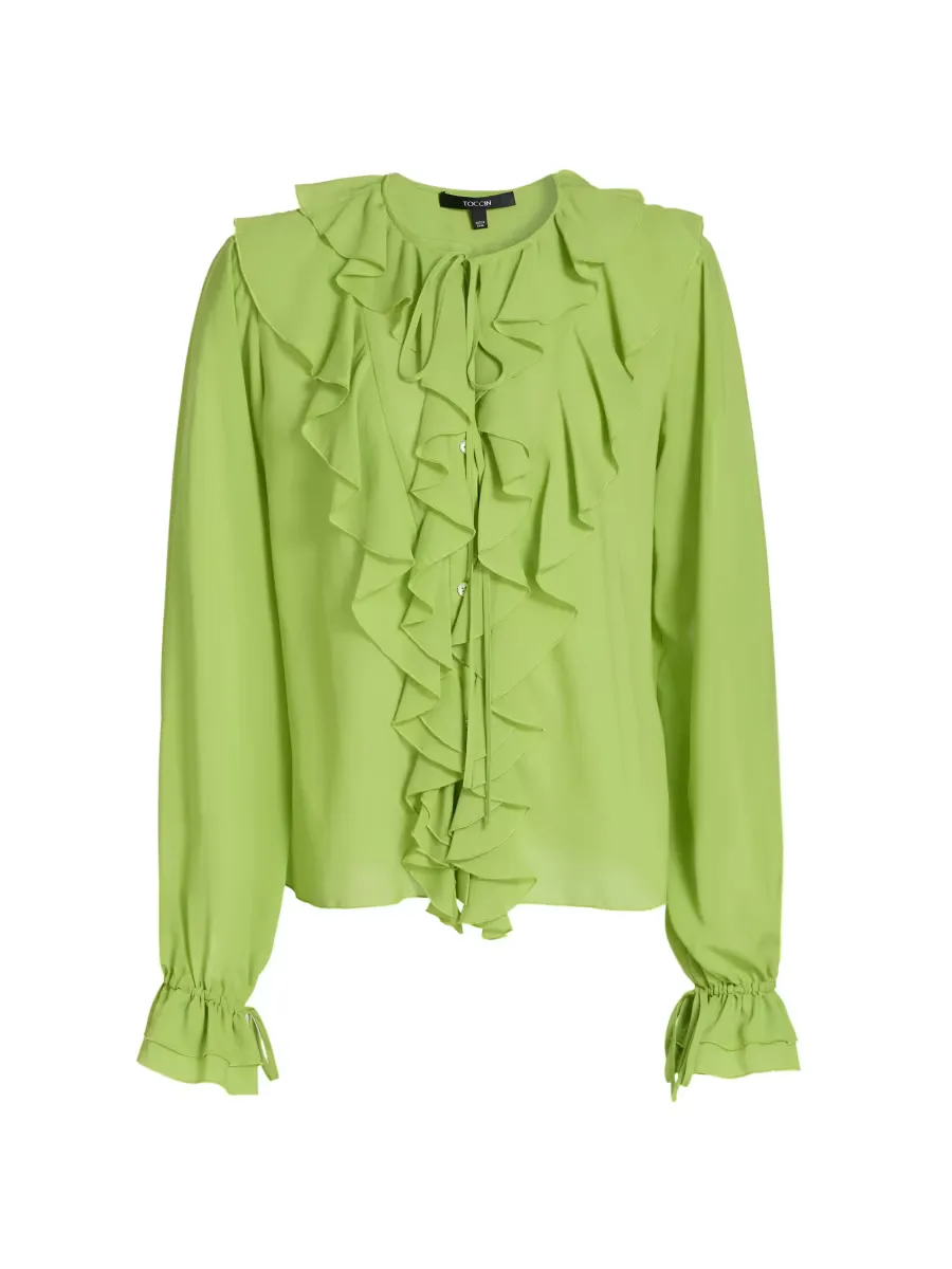 Tobi Ruffled Georgette Blouse by Toccin