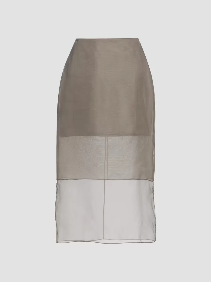 The Brett Silk Pencil Skirt