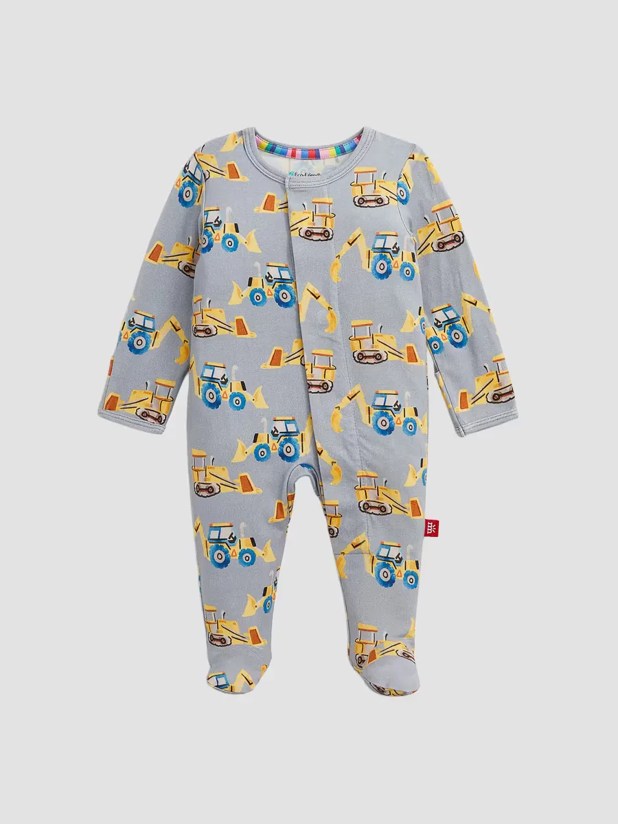 Doze Off Tractor-Print Footie by Magnetic Me