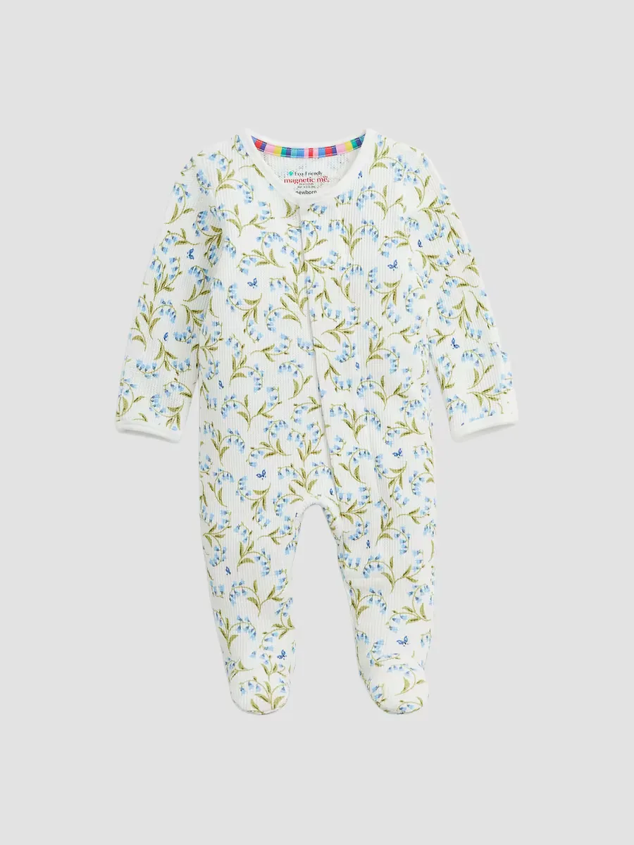 Lillian Floral Waffle-Knit Footie by Magnetic Me
