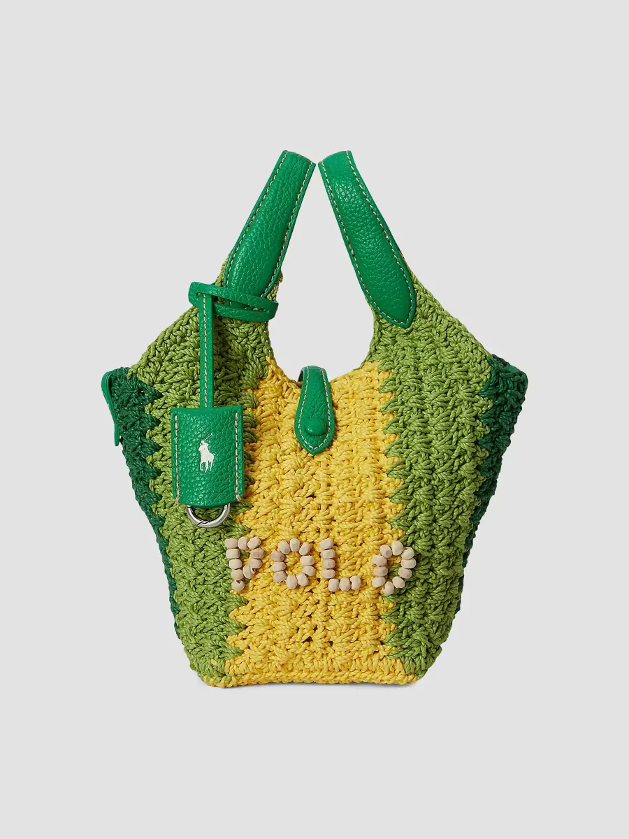 Crocheted Logo Mini Tote Bag by Polo Ralph Lauren
