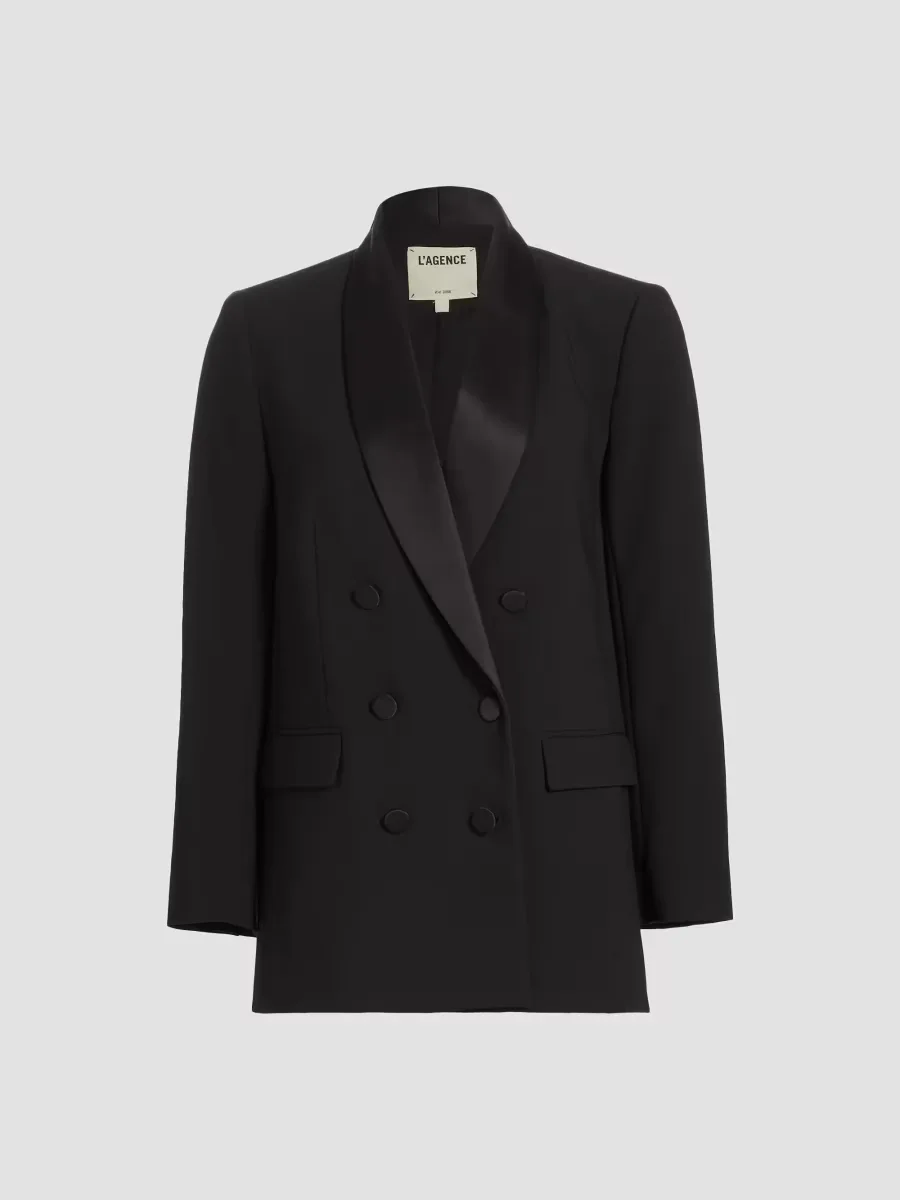 Jayda Double-Breasted Ponte Blazer by L'AGENCE