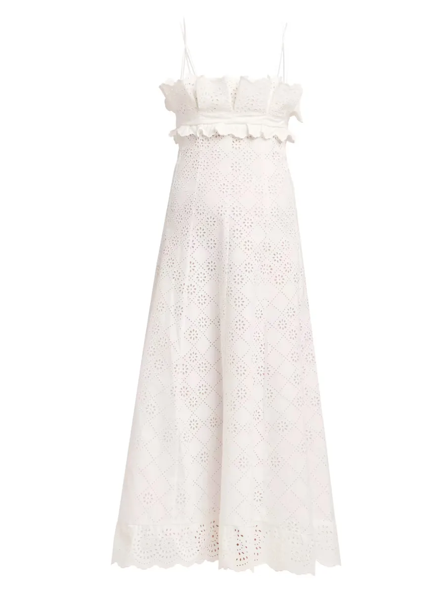 Cotton-Blend Sleeveless Maxi Dress