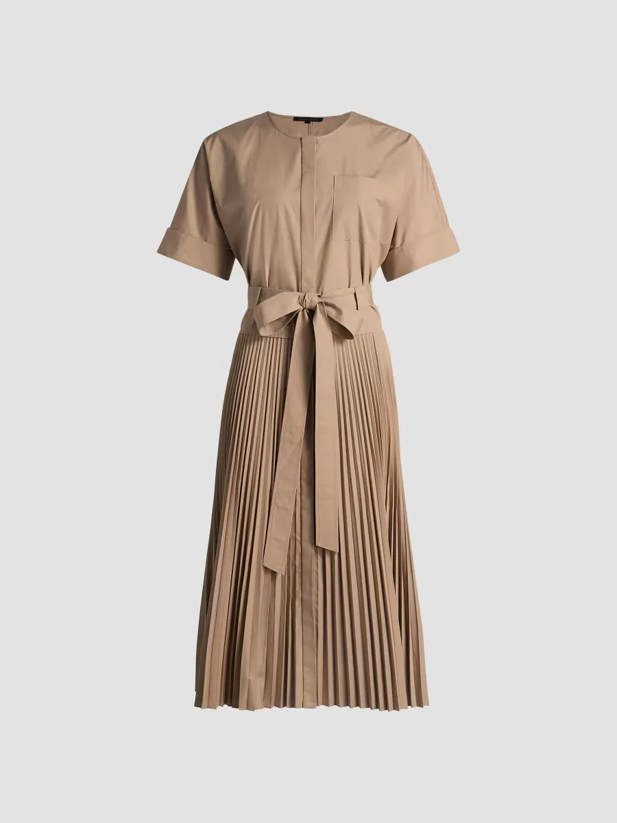 Loretta Pleated Cotton-Blend Shirtdress