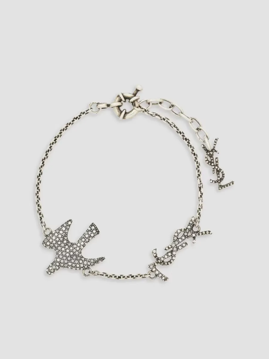 Cassandre Dove Bracelet in Zircon by Saint Laurent