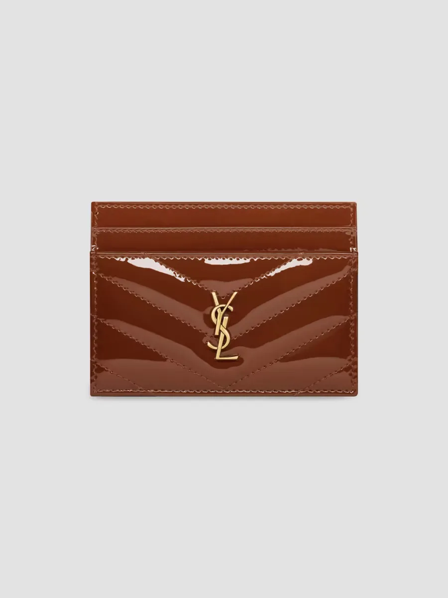 Cassandre Card Case in Patent Leather by Saint Laurent