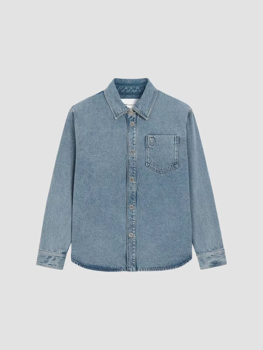 Ami De Coeur Denim Overshirt by AMI Paris